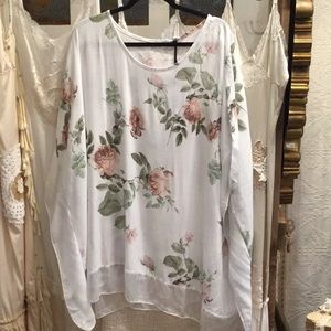 Tempo Paris brand top floral roses M/L
